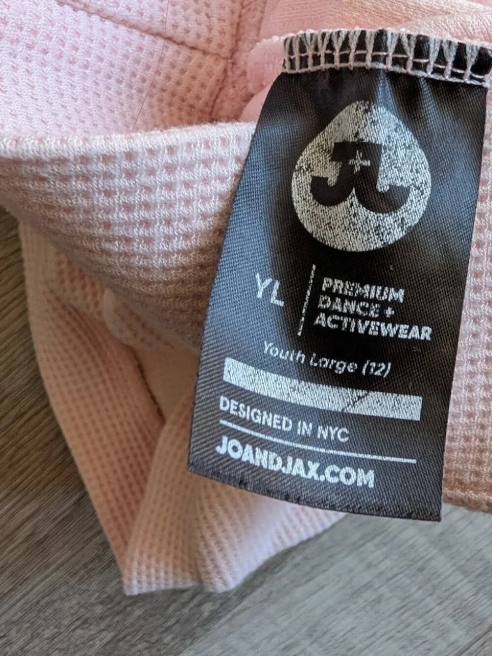 Jo+Jax Stay-Cay Waffle Knit Lounge Dance Shorts Hazy Pink * Youth Large